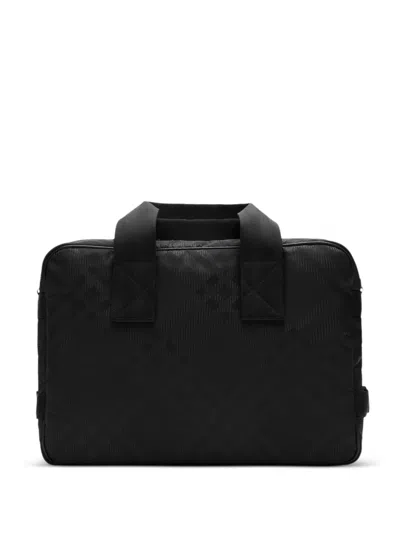 Burberry Checked-jacquard Briefcase In Black