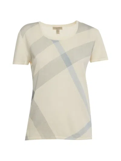 Pre-owned Burberry Checked Knit T-shirt In Neutrals