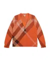Burberry Checked Knitted Cardigan In Red