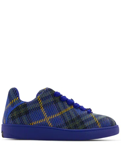 BURBERRY CHECKED KNITTED SNEAKERS