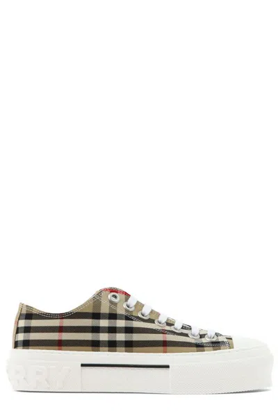Burberry Checked Lace In Beige