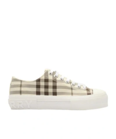 Burberry Check Embossed-logo Sneakers In Neutral