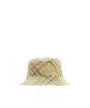 Burberry Checked Linen Bucket Hat In Nude