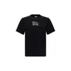 Burberry Checked Logo Cotton T-shirt In Black