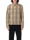 Burberry Check Cotton Jacket In Neutrals