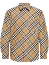 Burberry Button-down Collar Checked Pattern Shirt In Brown