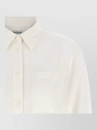 Burberry Checked Long-sleeve Shirt In White