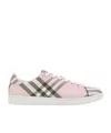 Burberry Check-patterned Canvas Sneaker In Pink