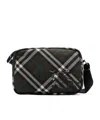 Burberry Checked Messenger Bag In Black