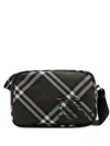 Burberry Checked Messenger Bag In Grey