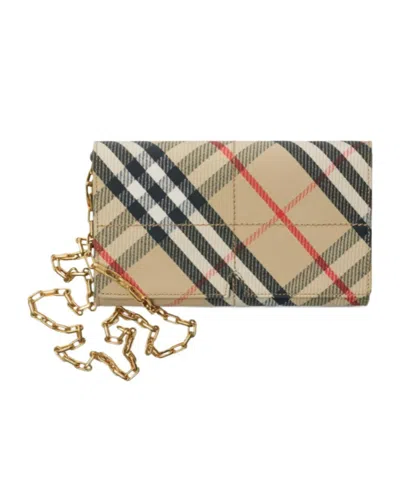 BURBERRY BURBERRY CHECKED CHAINED MINI WALLET