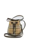 BURBERRY BURBERRY CHECKED MINI DRAWSTRING BUCKET BAG