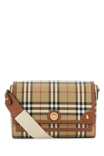 Burberry Checked Mini Printed Canvas Crossbody Handbag In Brown