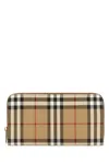 Burberry Checked Mini Printed Canvas Wallet 20 Cm In Multi