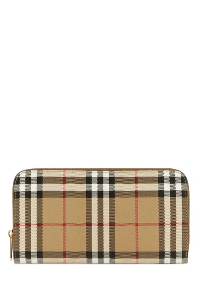 Burberry Checked Mini Printed Canvas Wallet 20 Cm