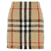 Burberry Check Cotton-blend Miniskirt In Beige