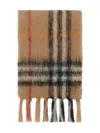 Burberry Checked Mohair Scarf In Blue