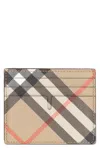 Burberry Checked Motif Card Holder In Neutral