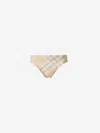Burberry Checked Motif Swimsuit Briefs In Brown