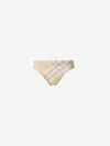 Burberry Checked Motif Swimsuit Briefs In Brown