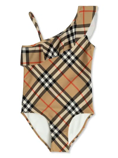 BURBERRY CHECKED ONE-PIECE SWIMSUIT