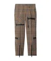 Burberry Cargo Pants Check Pattern In Silk Blend In Brown