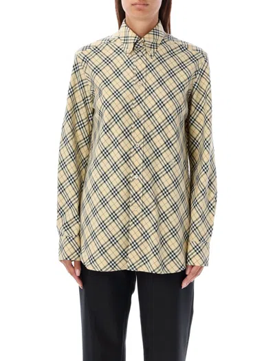Burberry Clean Silhouette Archive Check Shirt In Grain Ip Check