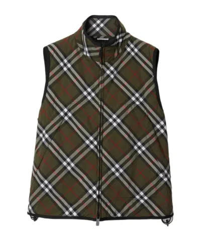 BURBERRY BURBERRY CHECKED ZIP-UP PADDED GILET