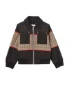 Burberry Liam Branded Panelled Bomber Jacket Black In Black