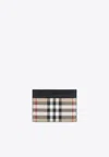 BURBERRY CHECKED PANELED CARDHOLDER