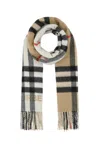 BURBERRY CHECKED PATTERN FRINGE DETAILED SCARF