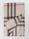 Burberry Checked Pattern Fringed Edges Lightweight Fabric Scarf