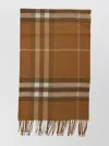 Burberry Checked Pattern Scarf Fringed Edges In Brown