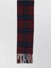 Burberry Checked Pattern Scarf Fringed Edges In Brown