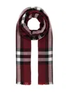 Burberry Checked-pattern Scarf In Red