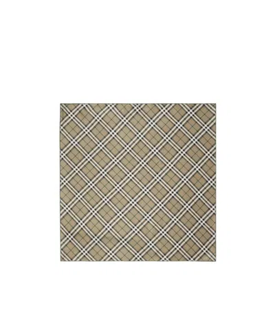Burberry Checked Pattern Silk Scarf In Nude