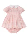 Burberry Checked Peter-pan-collar Dress Set (set Of Two) In Pink