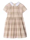Burberry Check Cotton Dress In Brown