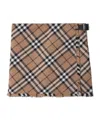 Burberry Womens Nut Ip Check Check-print Fringed Woven Mini Skirt In Brown