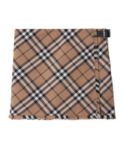 BURBERRY BURBERRY CHECKED PLEATED MINI SKIRT