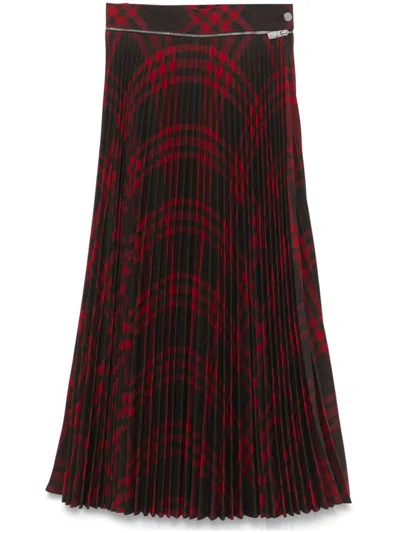 BURBERRY FALTENROCK MIT KAROMUSTER
