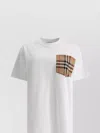 Burberry Women White Jersey Checked Twill-trimmed Cotton-jersey T-shirt Tee Shirt