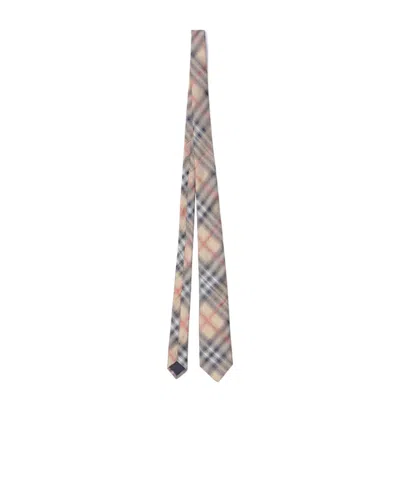 Burberry Checked Pointed-tip Tie In Brown
