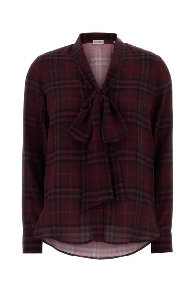 Burberry Checked Printed Silk Shirt