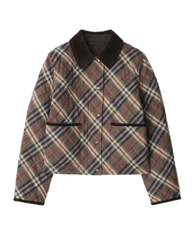 BURBERRY BURBERRY CHECKED QUILTED PRESS-STUD JACKET
