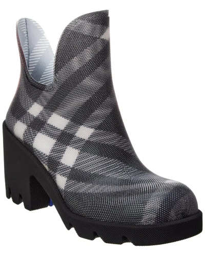 Burberry Black Check Pattern Heeled Boots For Women