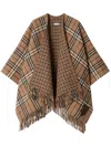 Burberry Checked Reversible Cape In Braun