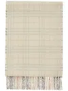 Burberry Checked Reversible Cashmere Scarf In Neutrals