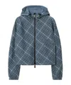 Burberry Checked Reversible Cropped Jacket In Blue