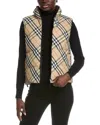 Burberry Reversible Check Nylon Puffer Gilet In Brown